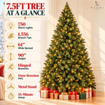 Load image into Gallery viewer, Vail Traditional Prelit Pine Cone Christmas Tree - 7.5 ft
