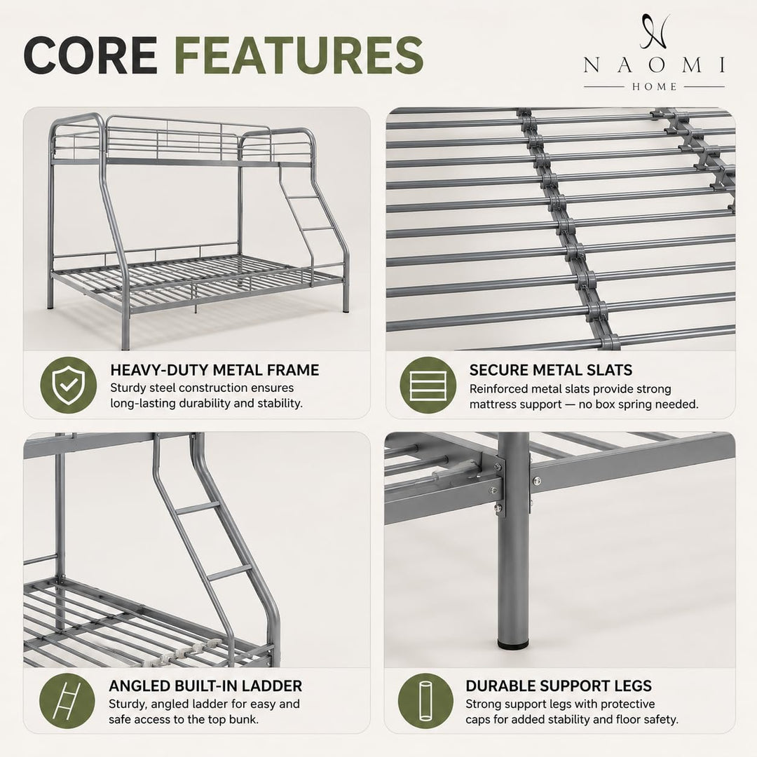 Hollywood Metal Bunk Bed - Gray