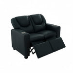 Load image into Gallery viewer, Suri Kids Recliner Loveseat with Dual Cup Holders - Black / Pvc
