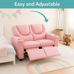 Load image into Gallery viewer, Suri Kids Recliner Loveseat with Dual Cup Holders - Pink / Pvc
