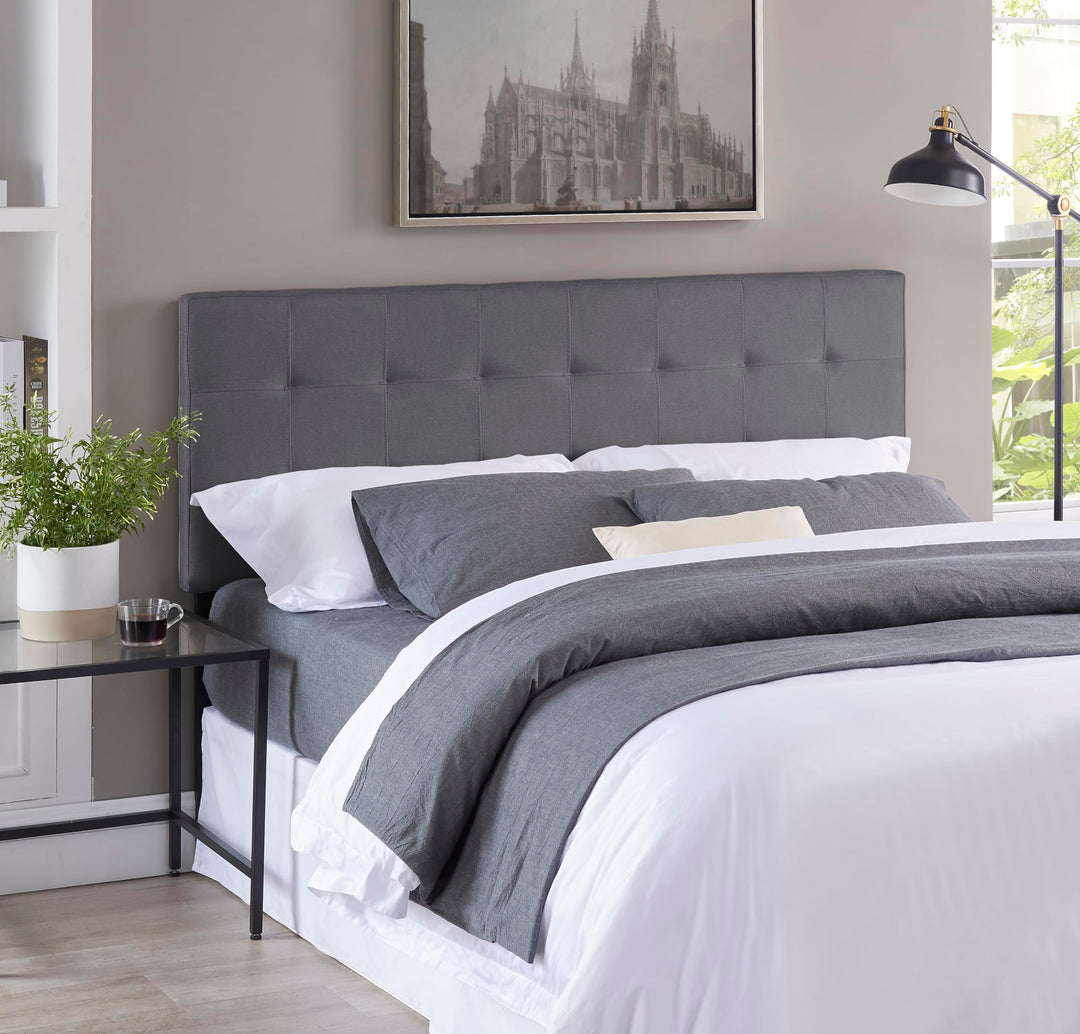 Jessenia Upholstered Headboard for Full Queen - Light Gray