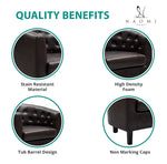 Load image into Gallery viewer, Emma Set of 2 Button-Tufted Faux Leather Barrel Chairs - Espresso

