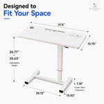 Load image into Gallery viewer, Adjustable Overbed Table with Charging Station - White / White
