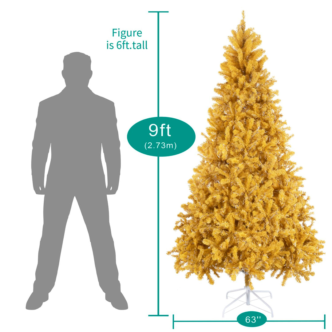 Maria Golden Pre-Lit Christmas Tree - 9 ft