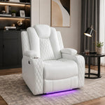 Load image into Gallery viewer, Chicago Power Recliner with LED Lights &amp; USB Charging - White
