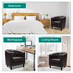 Load image into Gallery viewer, Emma Set of 2 Button-Tufted Faux Leather Barrel Chairs - Espresso
