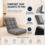 Load image into Gallery viewer, Desmond Adjustable Floor Chair with 14 Reclining Positions - Gray
