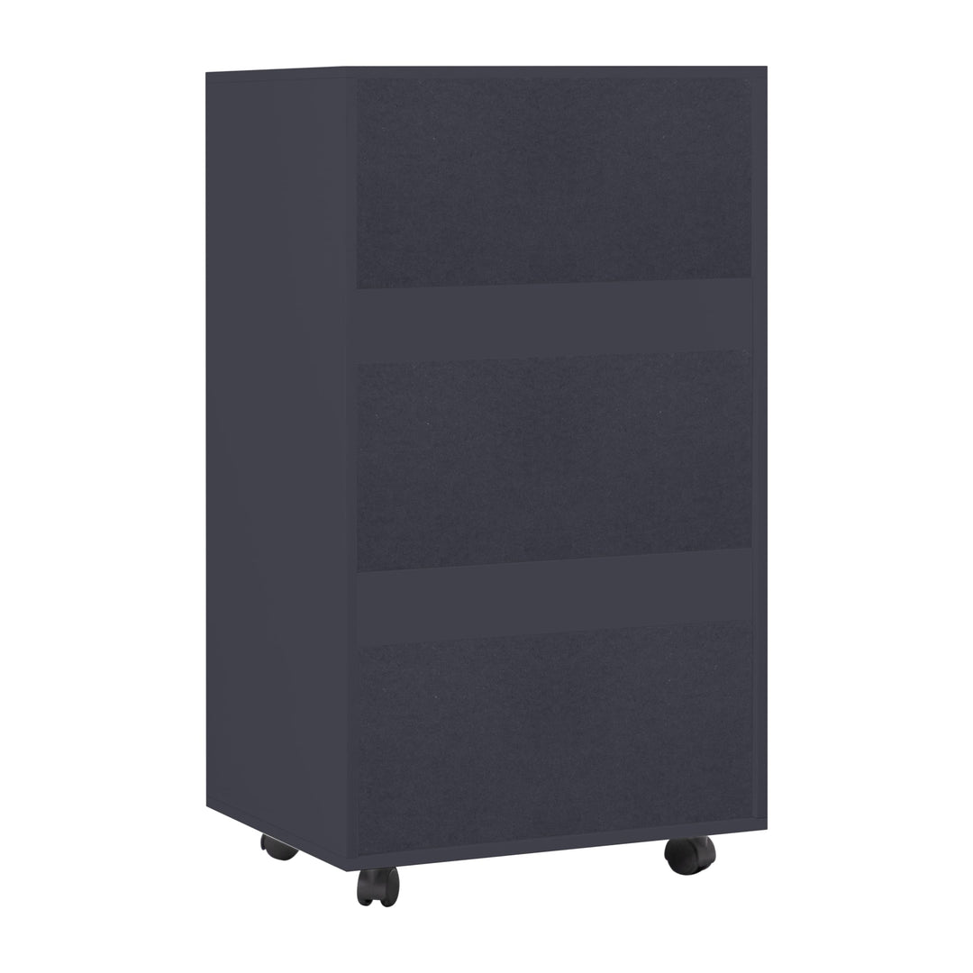 Debbie 7-Drawer Storage Cabinet with Wheels & Tabletop - Black
