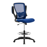 Load image into Gallery viewer, Serena Mesh Drafting Chair with Adjustable Foot Ring - Blue
