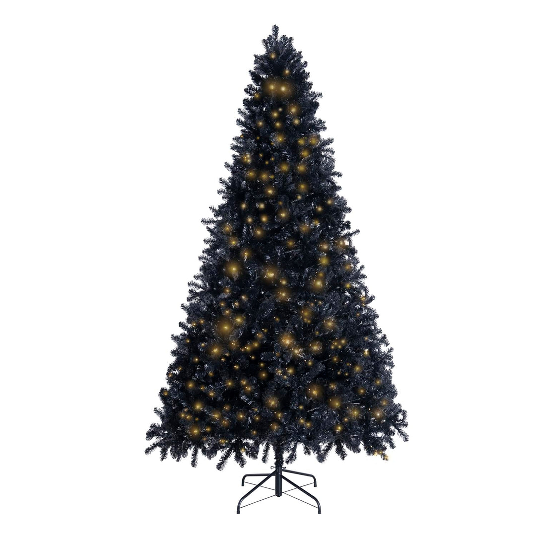 Dakota Black Pre-Lit Christmas Tree with Warm Lights - 9 ft
