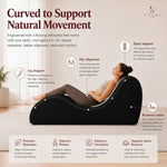 Load image into Gallery viewer, Leticia Ergonomic Yoga Chaise Lounge for Deep Stretching - Black
