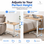 Load image into Gallery viewer, Adjustable Overbed Table with Charging Station - Natural / White
