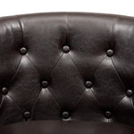 Load image into Gallery viewer, Emma Button-Tufted Faux Leather Barrel Accent Chair - Espresso

