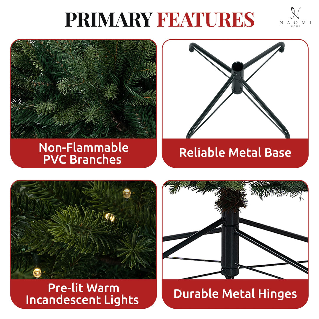 Kinsley Pre-Lit Artificial Christmas Tree with Lights - 9 ft