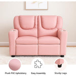 Load image into Gallery viewer, Suri Kids Recliner Loveseat with Dual Cup Holders - Pink / Pvc
