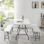 Load image into Gallery viewer, Rectangular Resin Folding Table with Carry Handle - 6 ft
