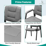 Load image into Gallery viewer, Mindy Reception Chair - Faux Leather Upholstery with Padded Arms - Gray / Set of 2
