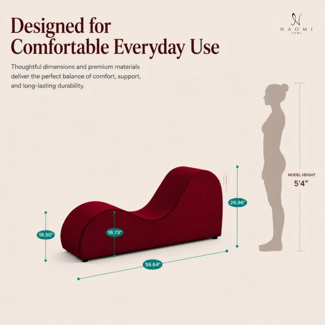 Leticia Ergonomic Yoga Chaise Lounge for Deep Stretching - Red