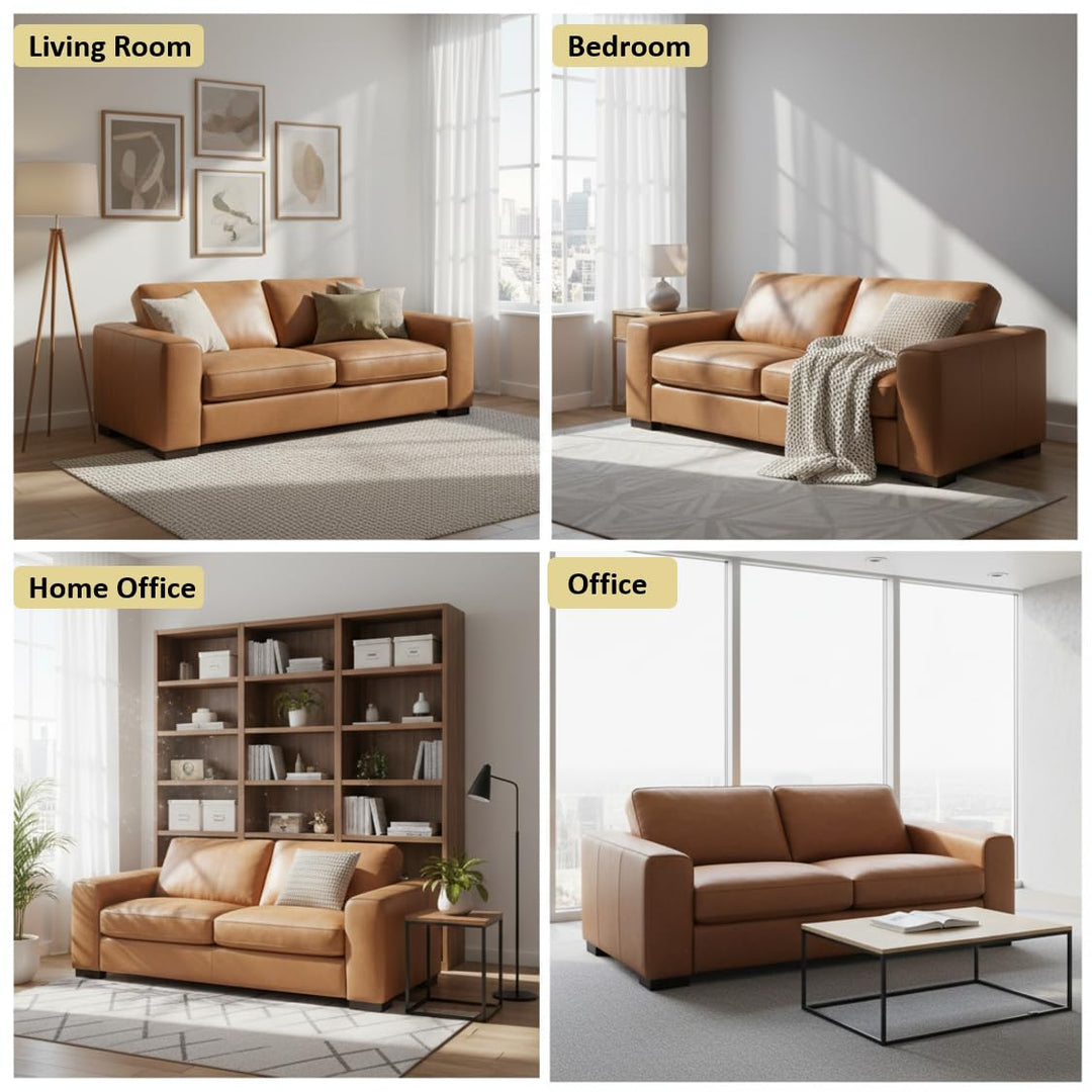 Freya Genuine Leather Oversized Loveseat