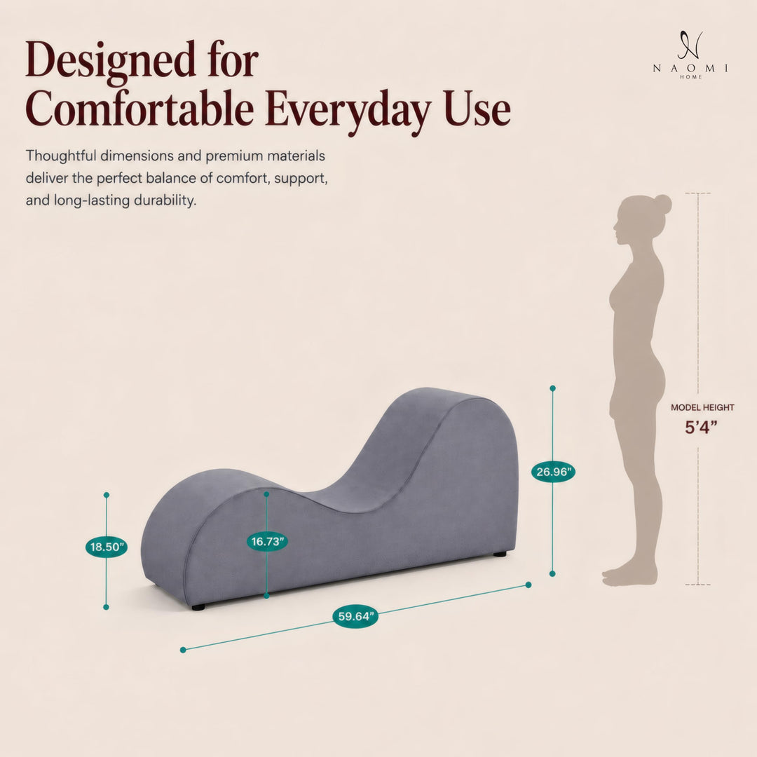Leticia Ergonomic Yoga Chaise Lounge for Deep Stretching - Gray