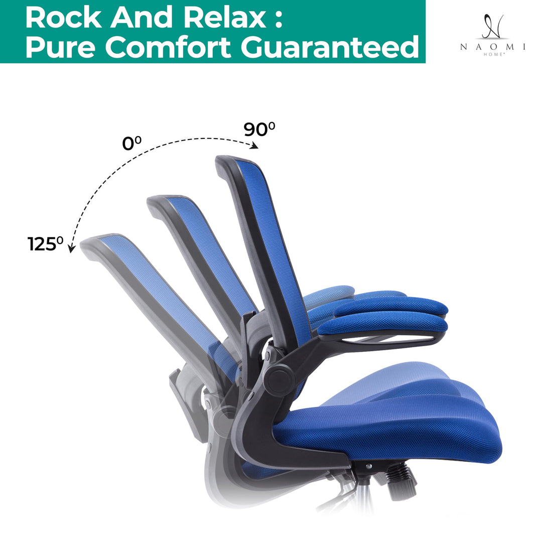 Serena Mesh Drafting Chair with Adjustable Foot Ring - Blue