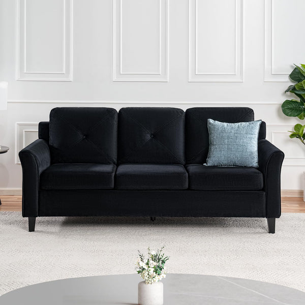 Raelynn Button Tufted Microfiber Sofa