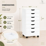 Load image into Gallery viewer, Debbie 7-Drawer Storage Cabinet with Wheels &amp; Tabletop - White
