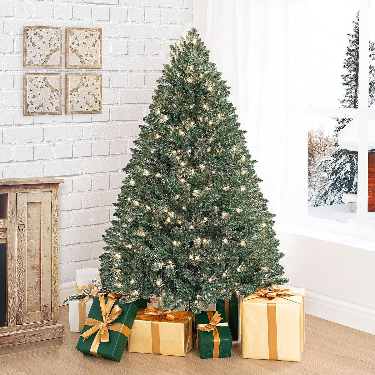 Prague pre lit artificial spruce christmas tree   4