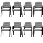 Load image into Gallery viewer, Mindy Reception Chair - Faux Leather Upholstery with Padded Arms - Gray / Set of 8
