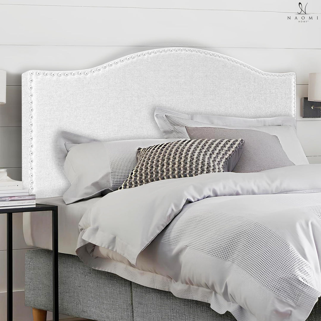 Catalina Upholstered Nailhead Headboard for Full Queen - White