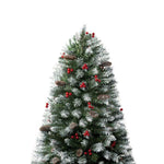 Load image into Gallery viewer, Vancouver Spruce Frosted Pre-Lit Christmas Tree with Pine Cones Berries - 7.5 ft
