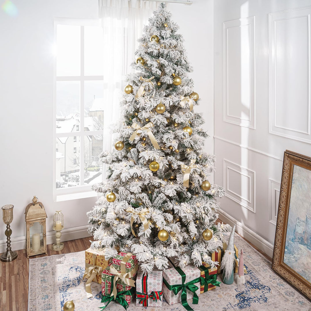 Skylar Snow Flocked Alaskan Pine Tree - 7.5 ft