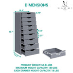 Load image into Gallery viewer, Bianca 9-Drawer Vertical Storage Cabinet with Tabletop - Gray
