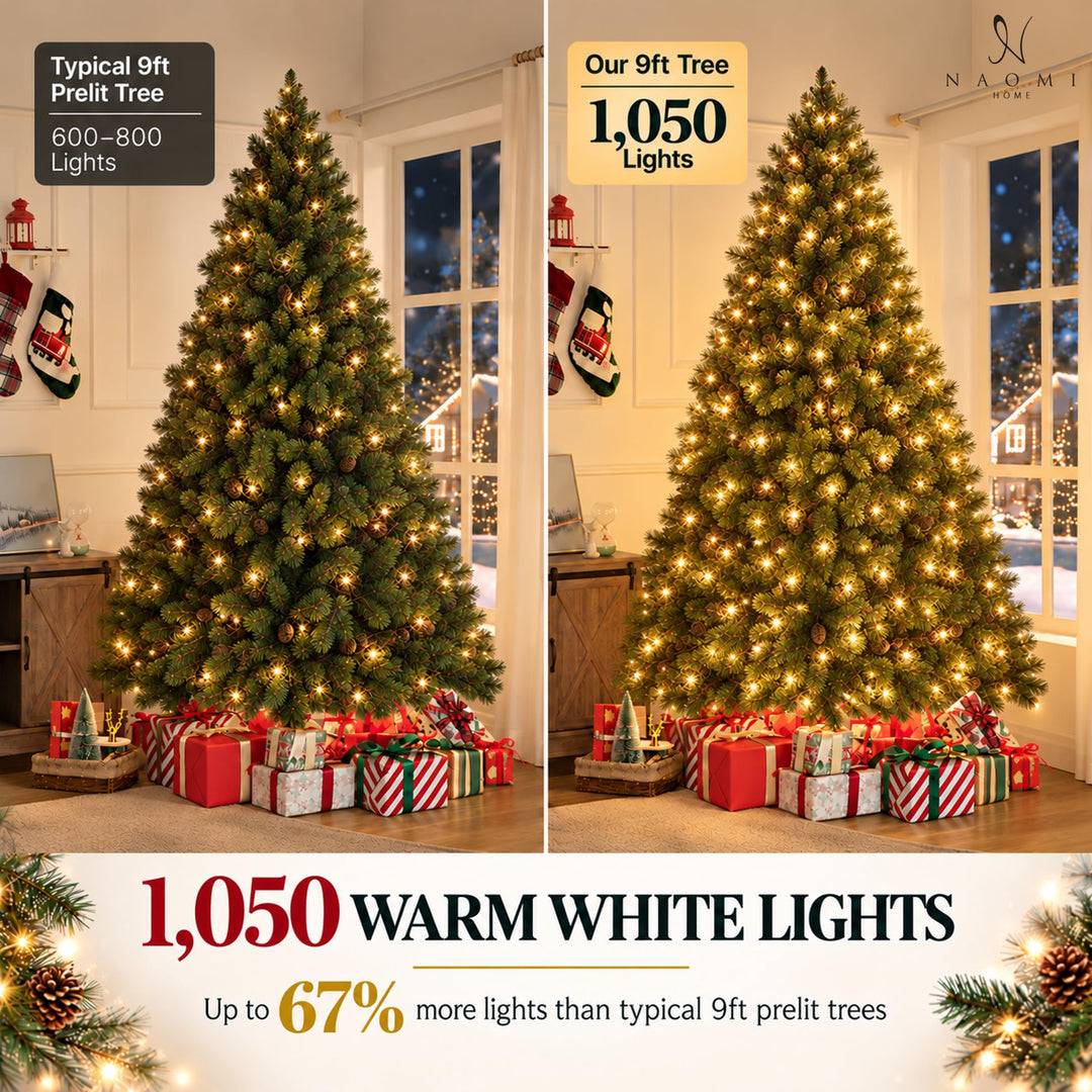 Vail Traditional Prelit Pine Cone Christmas Tree - 9 ft