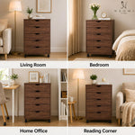 Load image into Gallery viewer, Taylor 5-Drawer Storage Cabinet with Wheels &amp; Tabletop - Brown Oak
