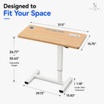 Load image into Gallery viewer, Adjustable Overbed Table with Charging Station - Natural / White
