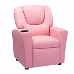 Load image into Gallery viewer, Suri Push Back Kids Recliner with Footrest &amp; Cup Holders - Pink / Pvc
