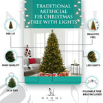 Load image into Gallery viewer, Traditional Pre-Lit Fir Christmas Tree - 9 ft
