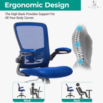 Load image into Gallery viewer, Serena Mesh Drafting Chair with Adjustable Foot Ring - Blue
