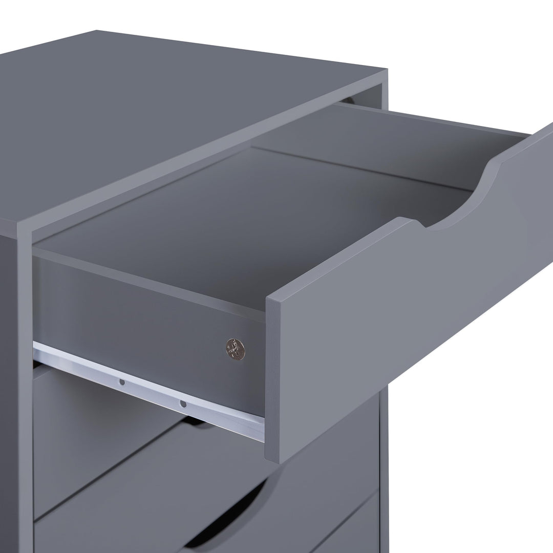 Bianca 9-Drawer Vertical Storage Cabinet with Tabletop - Gray