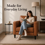 Load image into Gallery viewer, Marisa Genuine Leather Mid-Century Accent Chair

