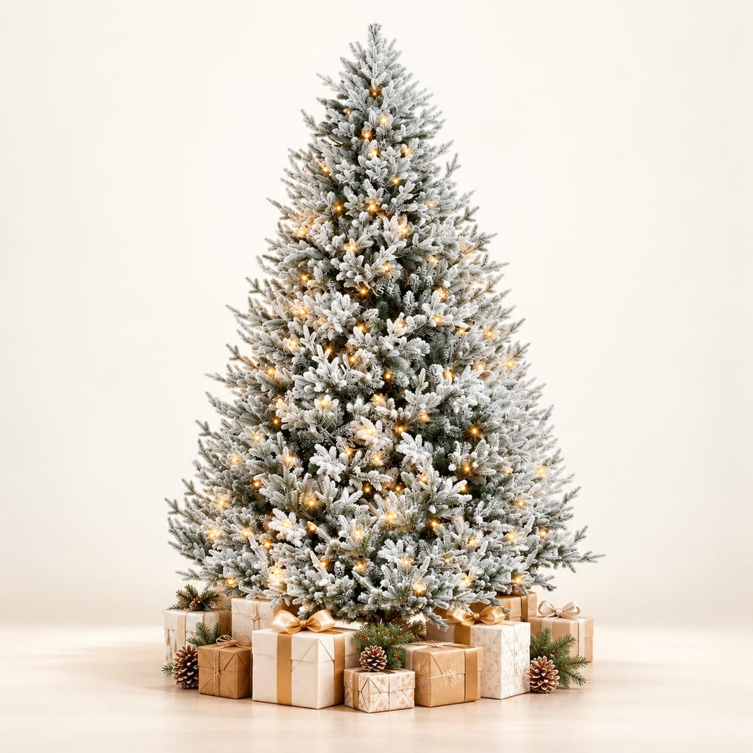 Ginebra Snow Flocked Pre-Lit Christmas Tree - 6.5 ft