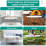 Load image into Gallery viewer, 5 Ft Round Bi-Fold Resin Folding Table with Carrying Handle
