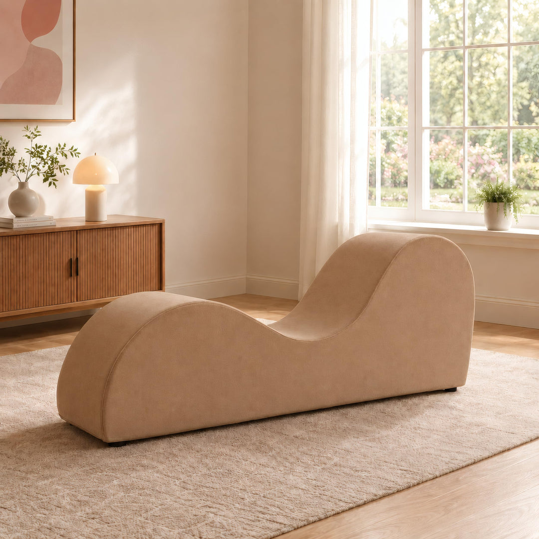 Leticia Ergonomic Yoga Chaise Lounge for Deep Stretching - Mocha