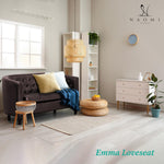 Load image into Gallery viewer, Emma Tufted Barrel Loveseat with Faux Leather Upholstery
