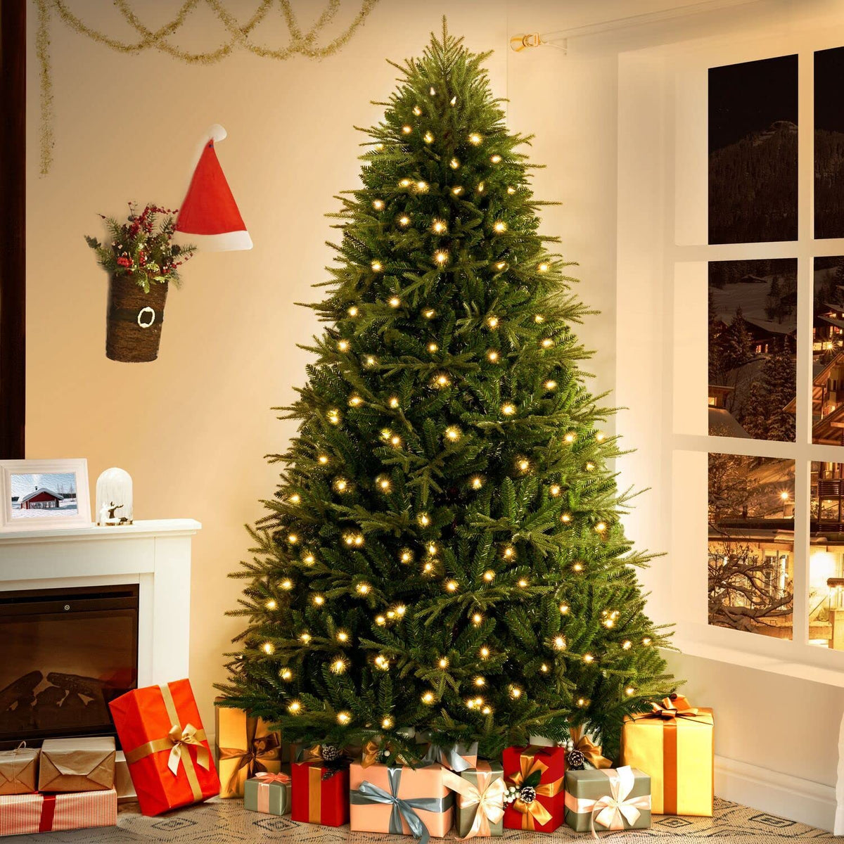 Camden pre lit christmas tree with warm lights   7