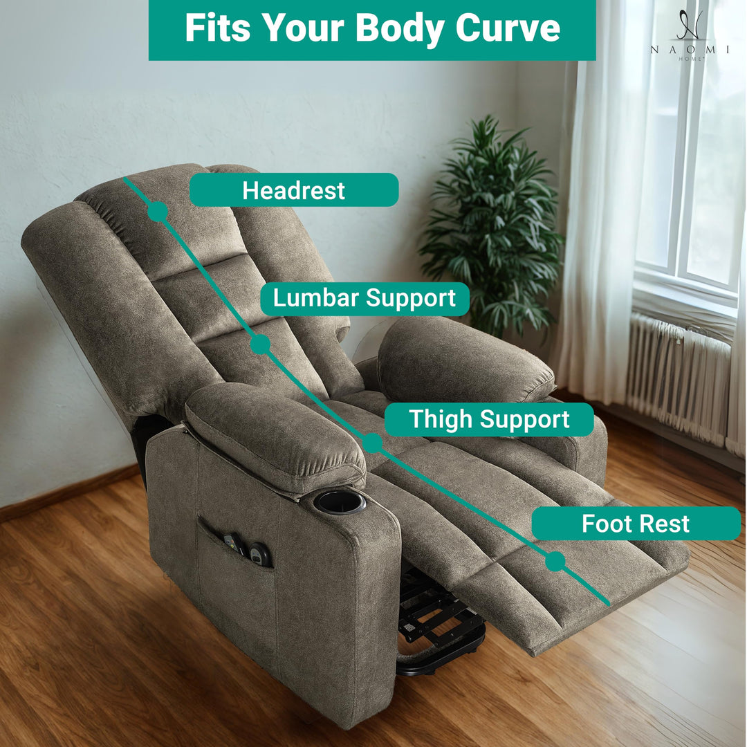 Doris Power Lift Recliner with Massage & Heat - Gray