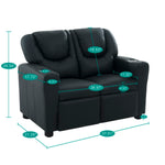 Load image into Gallery viewer, Suri Kids Recliner Loveseat with Dual Cup Holders - Black / Pvc
