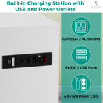 Load image into Gallery viewer, Jade Modern Nightstand - Charging Station with USB Ports &amp; Outlets - White
