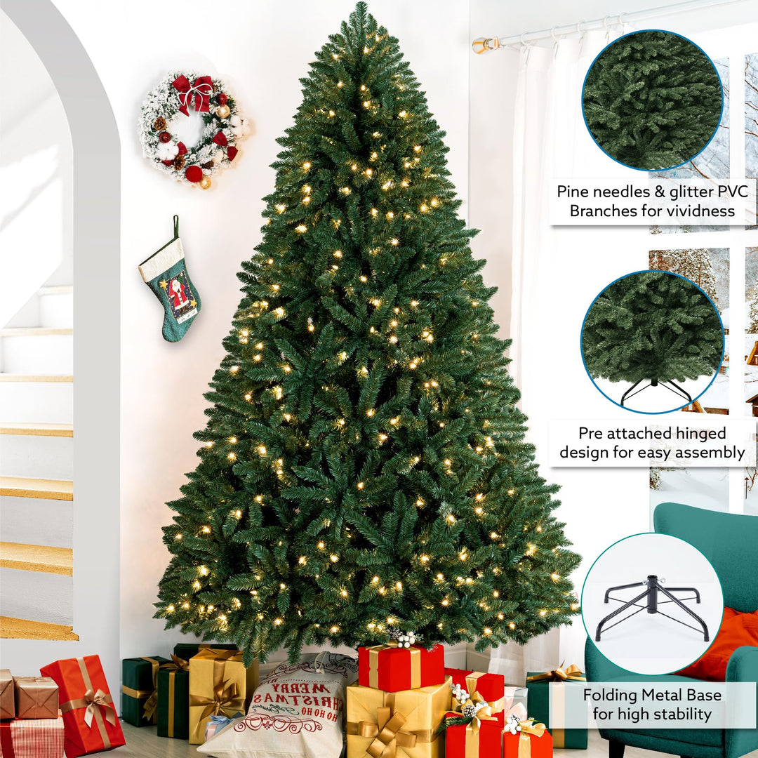 Prague Pre-Lit Artificial Spruce Christmas Tree - 6.5 ft